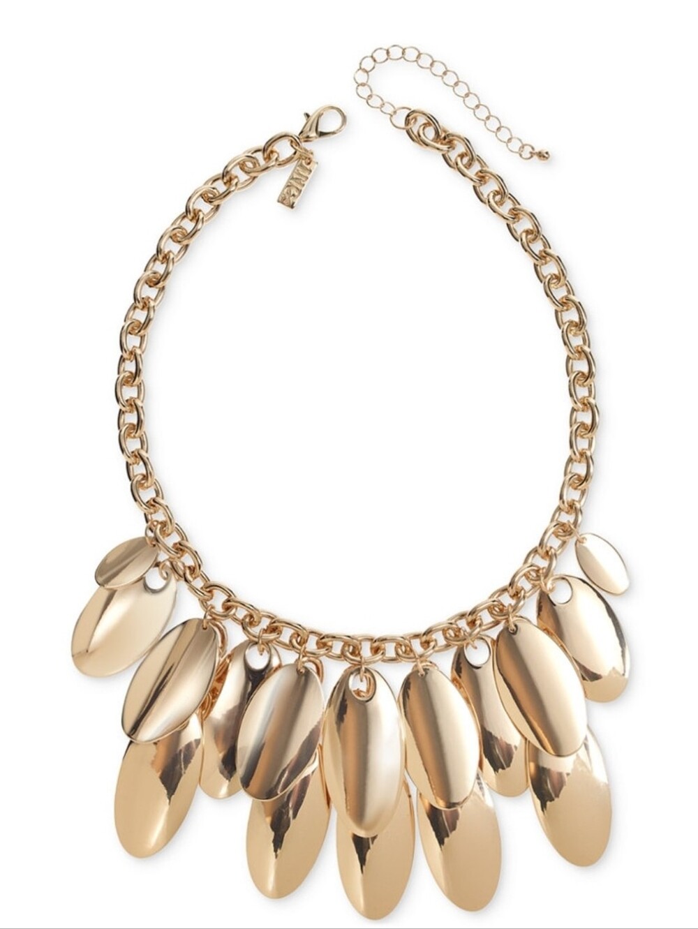 INC Gold-Tone Sculptural Disc Statement Necklace - Picture 4 of 4